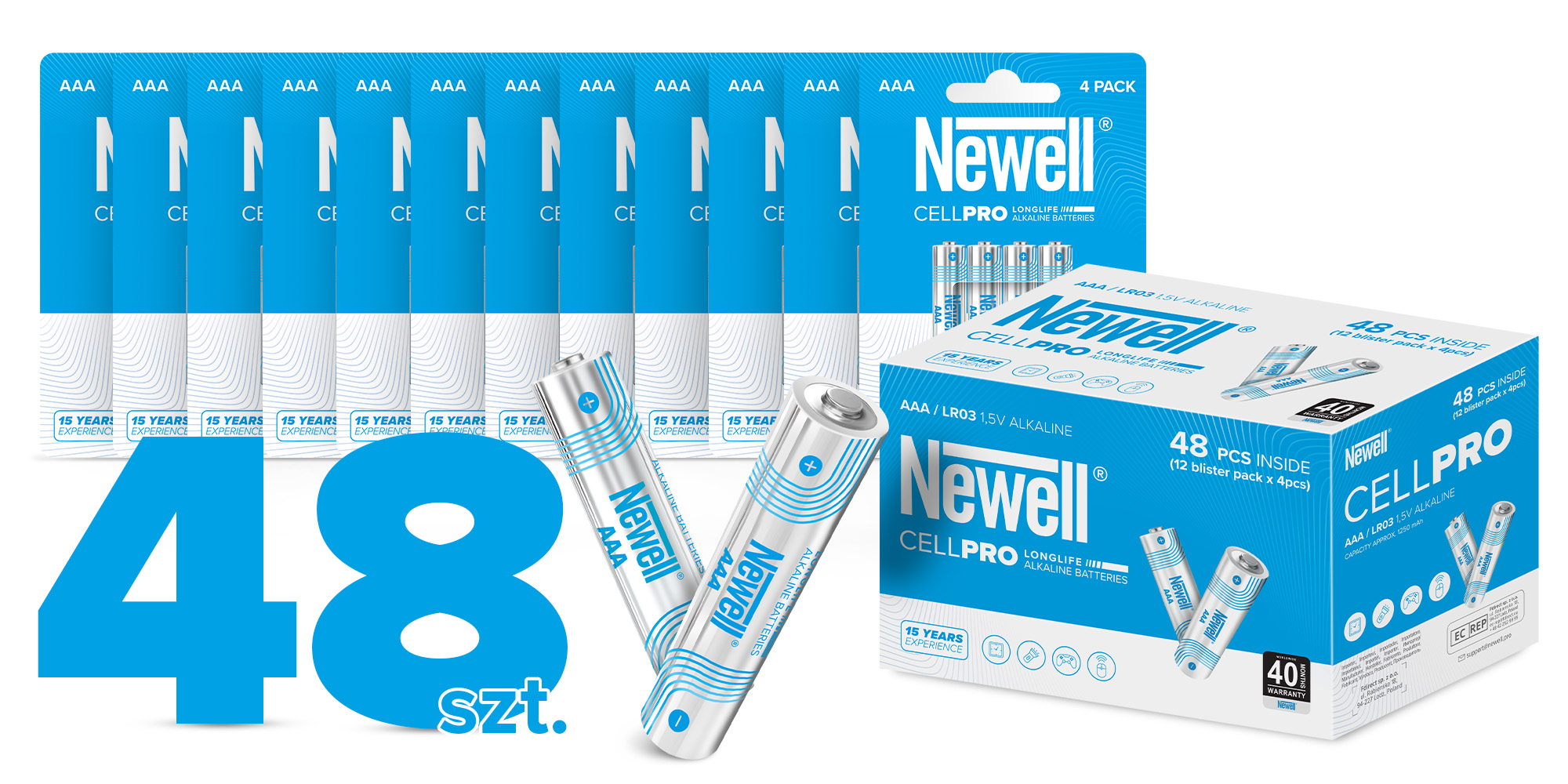 Bateria alkaliczna Newell CellPro AAA 12x4 szt. blister